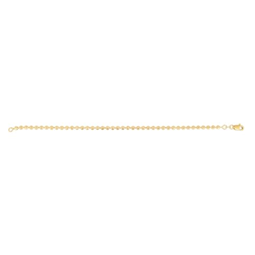 Floreo 14k Yellow Gold 4mm Mooncut Bead Chain Bracelet 7 Inch