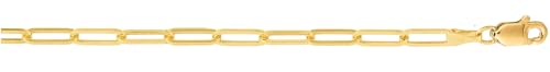 Floreo 14k Yellow Gold 3.2mm Lite Paperclip Link Chain Anklet - 10 Inch