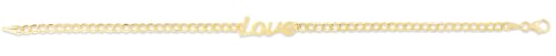 Floreo 14k Yellow Gold 7.2mm Love Lite Curb Link Bracelet, 7 Inch