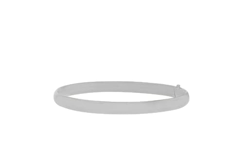 Floreo 14k White Gold 6mm Polished Bangle Bracelet 7 Inch