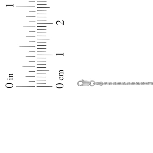 Floreo 14k White Gold 2mm Solid Rope Chain Bracelet 7 Inch