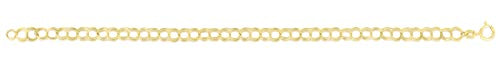 Floreo 14k Yellow Gold 4.2mm Small Triple Chino Link Chain Charm Bracelet 7 Inch