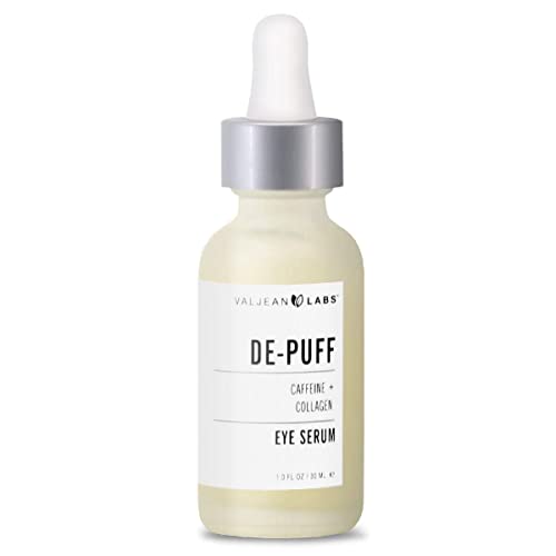Valjean Labs DePuff Eye Serum | Caffeine + Collagen | Helps to Reduce Under Eye Puffiness and Combat Signs of Aging | Paraben Free (1 oz)