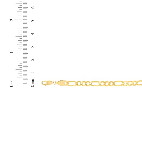 Floreo 10k Yellow Gold 4mm Solid Clasic Figaro Bracelet or Anklet 8 Inch