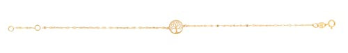 Floreo 14k Yellow Gold 7.9mm Tree of Life Charm Link Bracelet, 7 Inch