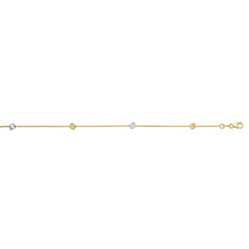 Floreo 14k Two-Tone Gold Cube Station Link Bracelet, 7.5 Inch