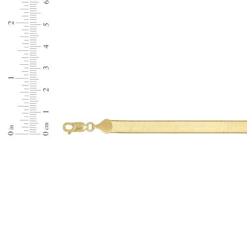 Floreo 10k Yellow Gold 7mm Silky Herringbone Chain Bracelet, 7"