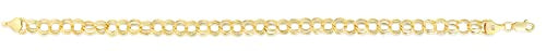 Floreo 14k Yellow Gold 5.8mm Double Chino Link Chain Charm Bracelet 8 Inch