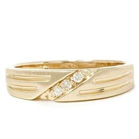P3 POMPEII3 Pompeii Mens 14k Yellow Gold Diamond Wedding Anniversary Ring - Size 9