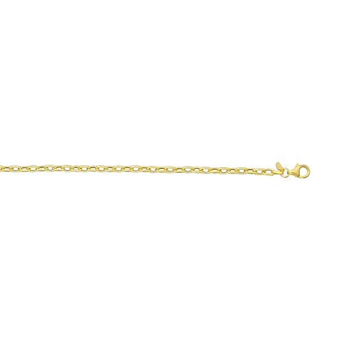 Floreo 14k Yellow Gold 3.3mm Cable Charm Link Chain Necklace, 18 Inch