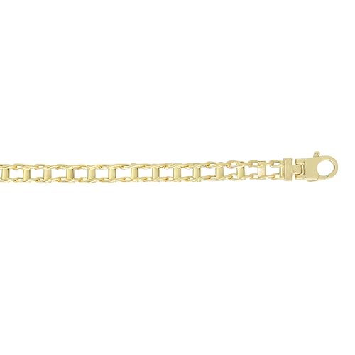 Floreo 14k Yellow Gold 5mm Railroad Link Chain Necklace, 20 Inch