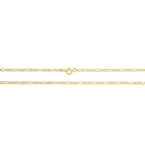 Floreo 14k Yellow Gold 2mm Solid Figaro Chain Bracelet 7 Inch