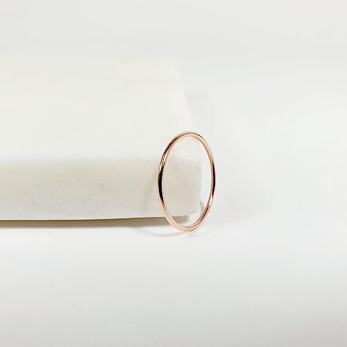Solid 14k Gold Thin Stacking Ring (yellow-gold, 7)