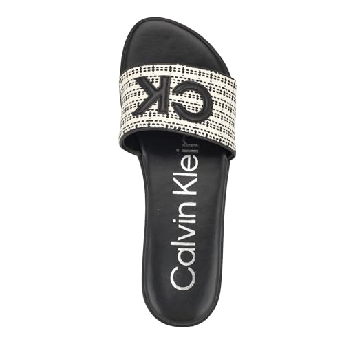 Calvin Klein Women's Koty Flat Sandal, Black, 8