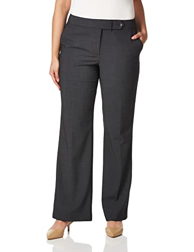 Calvin Klein Women's Classic Fit Straight Leg Lux Suit Pant, Charcoal, 16