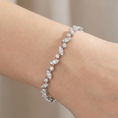 P3 POMPEII3 Pompeii 3.70Ct 14k White Gold Diamond Tennis Bracelet 7" Lab Grown (G,VS2-SI1)