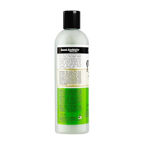 Aunt Jackie's Curls and Coils Quench Moisture Intensive Leave-In Hair Conditioner for Natural Curls, Coils and Waves, Enriched with Shea Butter, 12 oz