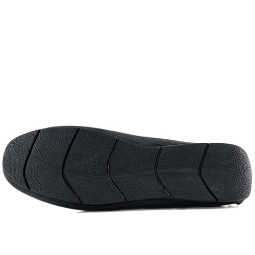 Marc Joseph New York Mens Loafers Casual Slip On Shoes Leather Penny Loafers for Men Lightweight Comfortable Classic Fashion Driving Moccasins Dress Driving Loafer Black Grainy 9.5