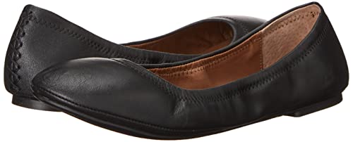 Lucky Brand Women's Emmie Ballet Flat, Black/Leather, 9 M US