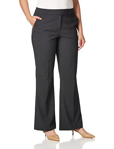 Calvin Klein Women's Classic Fit Straight Leg Lux Suit Pant, Charcoal, 16