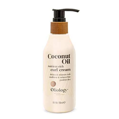 Oliology Coconut Oil Curl Cream - Defines & Enhances Curls & Waves | Botanically Infused | Conditions & Reduces Frizz | & Paraben Free (8.5oz)