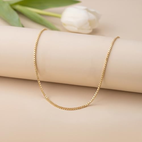 ckuscapo 14K Gold Necklaces for Women Gold Box Chain Gold Chain for Women