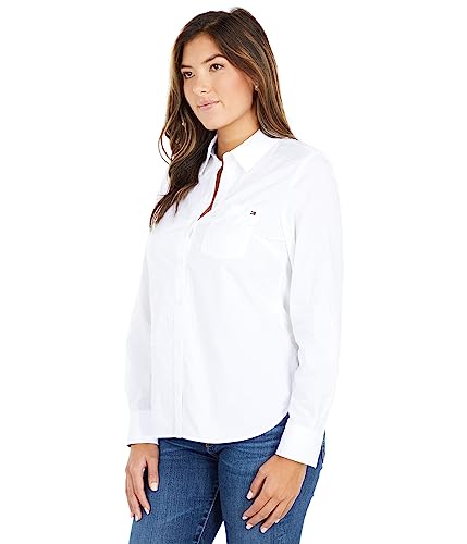 Tommy Hilfiger Solid Roll Tab Bright White LG (US 12-14)