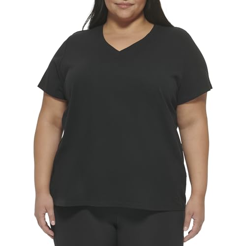 Calvin Klein Performance Women's Plus Size Soft Everyday Short Sleeve T-Shirt, Black
