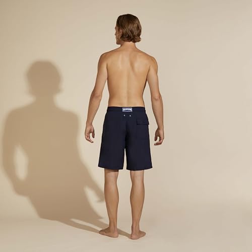 Vilebrequin Men Long Swim Trunks Solid, L, Navy Blue