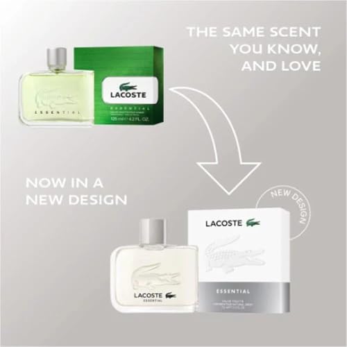 Lacoste - Essential Eau de Toilette - Men's Fragrance - Fougere Watery - With notes of Citrus Accord, Black Pepper & Sandalwood - 4.2 Fl Oz