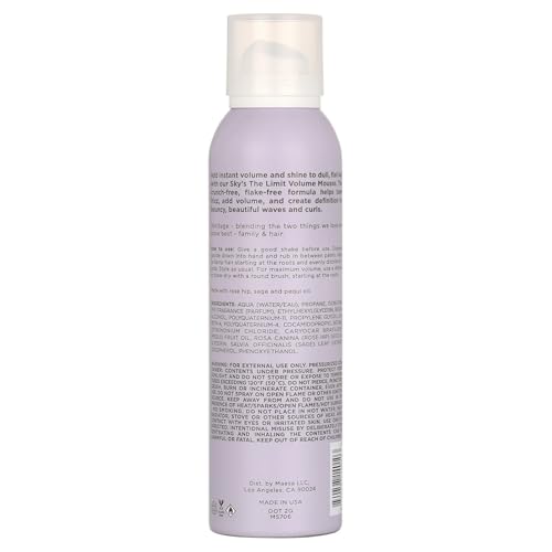Hairitage Volumizing Hair Mousse for Texturizing Fine Hair, Root Lift & Frizz Control Styling, Pequi Oil, Rose Hip & Sage, Lightweight, Sulfate & Paraben Free, Vegan, 7 oz