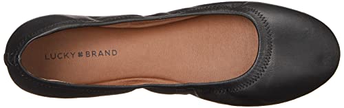 Lucky Brand Women's Emmie Ballet Flat, Black/Leather, 9 M US