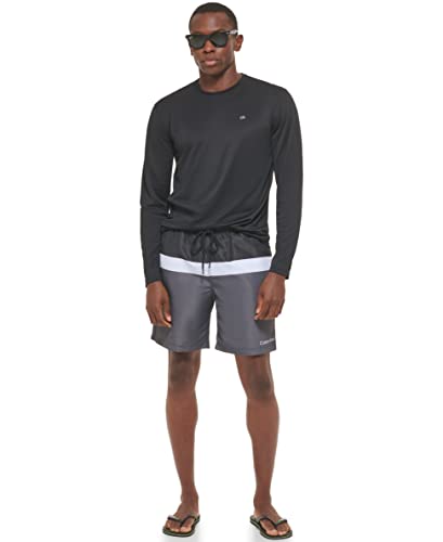 Calvin Klein Men's Standard Light Weight Quick Dry Long Sleeve 40+ UPF Protection Active Top, Black, Large