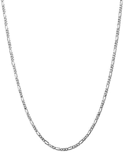 IceCarats 14K White Gold Flat 3mm Figaro Chain Link Bracelet Anklet