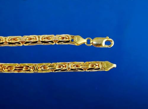 14K Yellow Gold Byzantine Square Box Necklace Bracelet Chain Men Women Jewelry 11.5g | 2.5mm | 24 Inches | MADE IN ITALY