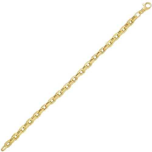 Floreo Italian 14k Yellow Gold 5mm Thick Duplex Link Bracelet, 8 Inch