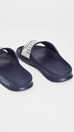 Lacoste Men's Croco Slide Sandal, NVY/WHT, 9