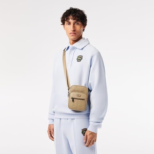 Lacoste Men's Small Crossover Bag, Pink Madras/Bear Cub-Navy Blue-Archipelago-Antirrhinum-Camouflage, One