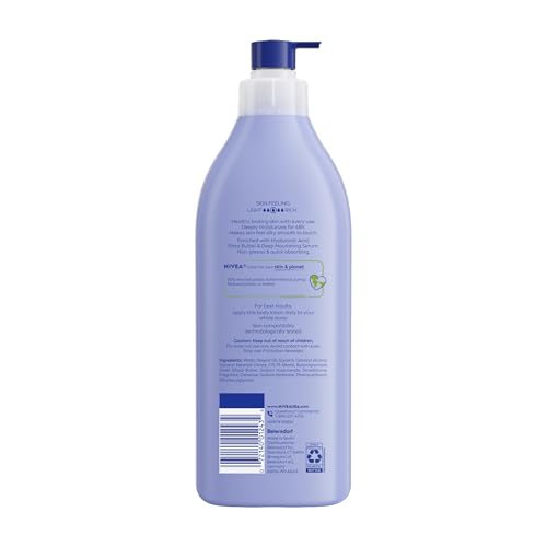 NIVEA Shea Nourish Body Lotion with Shea Butter & Hyaluronic Acid, 16.9 Oz