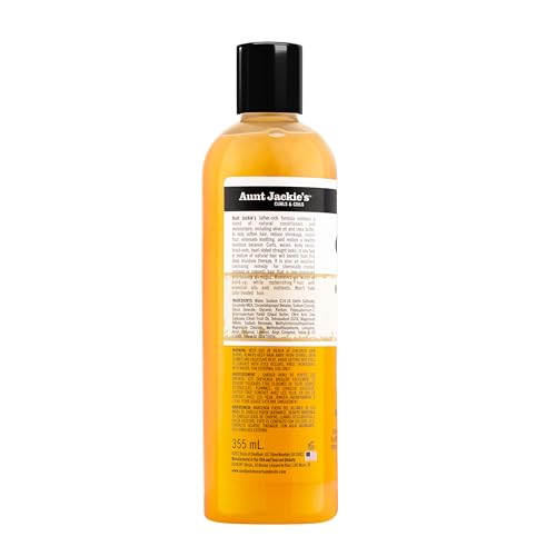 Aunt Jackie's Curls and Coils Oh So Clean Deep Moisturizing and Softening Hair Shampoo for Natural Curls, Coils and Waves, Enriched shea Butter, 12 oz