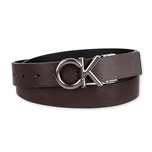 Calvin Klein Men's Two-in-One Reversible CK Plaque Logo Dress Belt