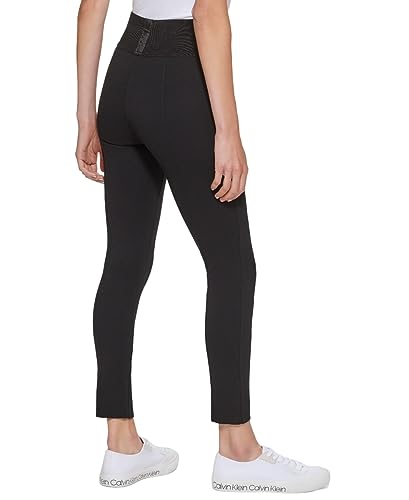 Calvin Klein Women's Modern Essential Power Stretch Legging with Waistband, Black, Medium