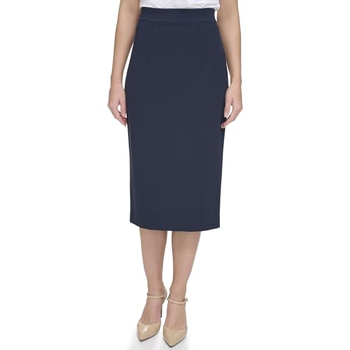 Tommy Hilfiger Women's Suits Midi Ponte Skirt, Midnight, 14