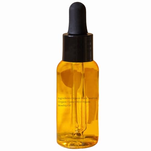 Black Seed Oil, Rosehip Oil, Castor Oil Organic Cold Pressed for Face Anti-Aging Miracle Facial Moisturizer Serum Natural Skincare Fortifying Hydrates Skin Moisturizing Beauty Glow Oil 1 Fl Oz/30mL