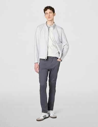 Michael Kors Men's Nylon Racer Jacket, Pearl Grey, L
