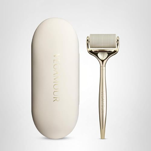 VEGAMOUR Scalp Dermaroller - MD-Developed, 1,200 Medical-Grade Needles, Enhances Serum Absorption, Twist-On Replaceable Head, Protective Case Included