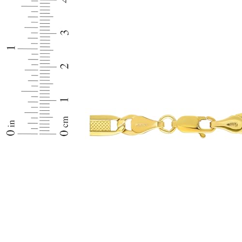 Floreo 10k Yellow Gold 5mm Lite Figaro Bar Chain Bracelet or Anklet 8 Inch