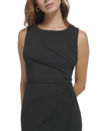 Calvin Klein Women's Sleeveless Sheath Dress with Starburst, Black 18, 12