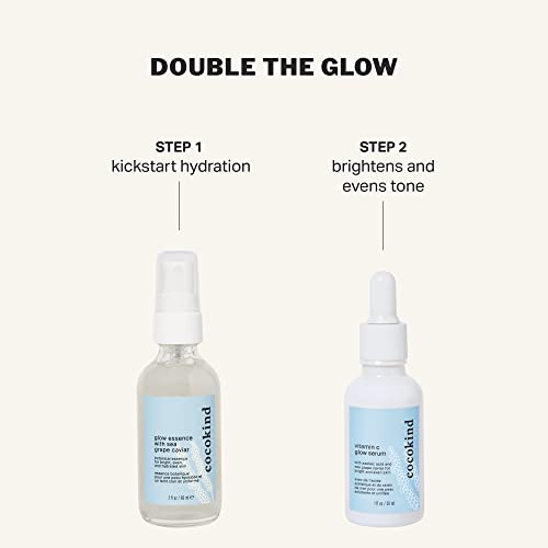 Cocokind Glow Essence with Sea Grape Caviar, Hydrating Primer and Facial Mist, Facial Moisturizer with Sea Buckthorn, Linoleic Acid, and Vitamin E