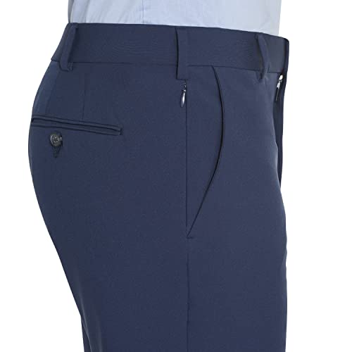 Van Heusen Men's Slim Fit Flex Flat Front Pant, Blue Barge, 29W x 32L